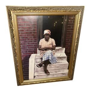 Tom McKinney Titled Miss Mary Signed Art Print 1999 Framed 14.5x18.5 Beautiful!